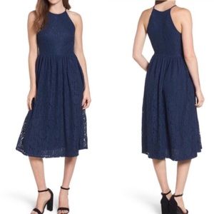 Soprano Navy Floral Eyelet Dress Fresh Fashion